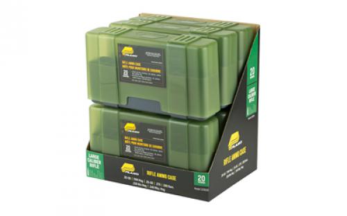 Plano Ammunition Box, Holds 20 Rounds Of 20 .30-06/7mm Mag/.338/.340 Rifle Rounds, Charcoal/Green, 6 Pack 123020
