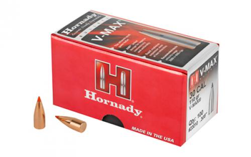 Hornady V-Max, .308 Diameter, 30 Caliber, 110 Grain, Ballistic Tip ,100 Count 23010