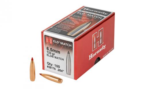 Hornady ELD-M, .264 Diameter, 6.5MM, 123 Grain, Ballistic Tip, 100 Count 26176
