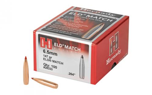 Hornady ELD-M, .264 Diameter, 6.5MM, 147 Grain, Ballistic Tip, 100 Count 26333