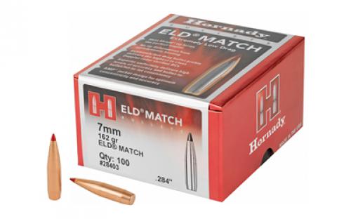 Hornady ELD-M, .284 Diameter, 7MM, 162 Grain, Ballistic Tip, 100 Count 28403