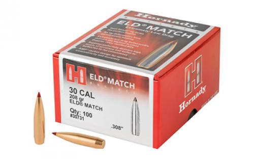 Hornady ELD-M, .308 Diameter, 30 Caliber, 208 Grain, Ballistic Tip, 100 Count 30731