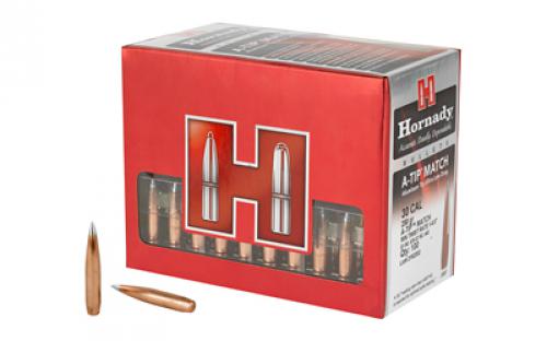 Hornady A-Tip Match, .308 Caliber, 30 Caliber, 250 Grain, Ballistic Tip, 100 Count 3092
