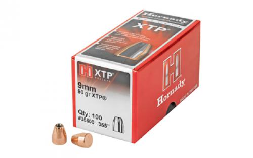 Hornady XTP, .355 Diameter, 9MM, 90 Grain, Hollow Point, 100 Count 35500
