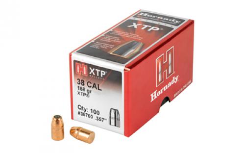 Hornady XTP, .357 Diameter, 38 Caliber, 158 Grain, Hollow Point, 100 Count 35750