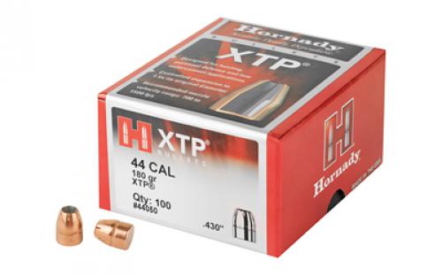 Hornady XTP, .430 Diameter, 44 Caliber, 180 Grain, Hollow Point, 100 Count 44050