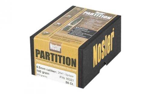 NOSLER Partition, .264 Diameter, 6.5MM, 140 Grain, Spitzer, 50 Count 16321
