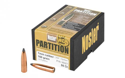 NOSLER Partition, .284 Diameter, 7MM, 160 Grain, Spitzer, 50 Count 16327