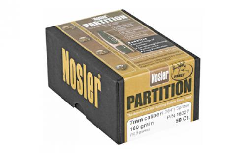 NOSLER Partition, .284 Diameter, 7MM, 160 Grain, Spitzer, 50 Count 16327
