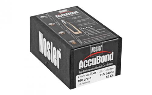 NOSLER AccuBond, .284 Diameter, 7MM, 160 Grain, Spitzer Boat Tail, 50 Count 54932