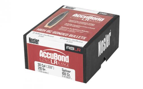 NOSLER AccuBond Long Range, .308 Diameter, 30 Caliber, 210 Grain, Spitzer Boat Tail, 100 Count 58317