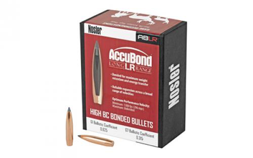 NOSLER AccuBond Long Range, .264 Diameter, 6.5MM, 142 Grain, Spitzer Boat Tail, 100 Count 58922