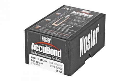 NOSLER AccuBond, .284 Diameter, 7MM, 140 Grain, Spitzer Boat Tail, 50 Count 59992