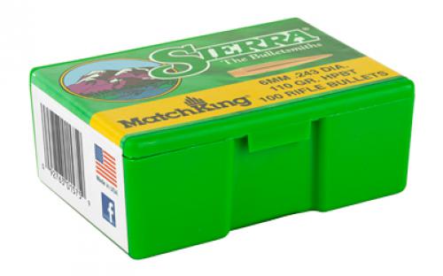 Sierra Bullets MatchKing, .243 Diameter, 6MM/243 Winchester, 110 Grain, Boat Tail Hollow Point, 100 Count 1575