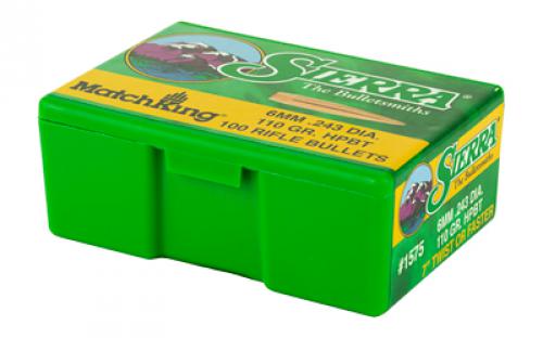 Sierra Bullets MatchKing, .243 Diameter, 6MM/243 Winchester, 110 Grain, Boat Tail Hollow Point, 100 Count 1575