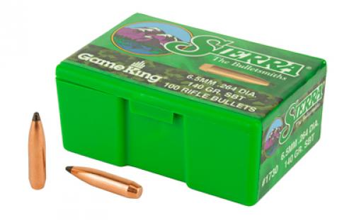 Sierra Bullets GameKing, .264 Diameter, 6.5MM, 140 Grain, Spitzer Boat Tail, 100 Count 1730