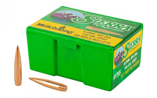 Sierra Bullets MatchKing, .264 Diameter, 6.5MM, 150 Grain, Hollow Point Boat Tail, 100 Count 1755