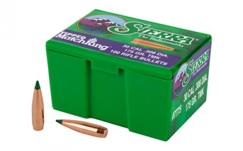 Sierra Bullets Tipped MatchKing, .308 Diameter, 30 Caliber, 175 Grain, Ballistic Tip, 100 Count 7775