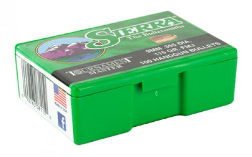 Sierra Bullets Tournament Master, .355 Diameter, 9MM, 115 Grain, Full Metal Jacket, 100 Count 8115