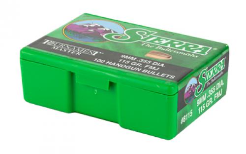Sierra Bullets Tournament Master, .355 Diameter, 9MM, 115 Grain, Full Metal Jacket, 100 Count 8115