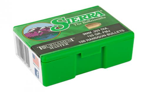 Sierra Bullets Tournament Master, .355 Diameter, 9MM, 125 Grain, Full Metal Jacket, 100 Count 8120