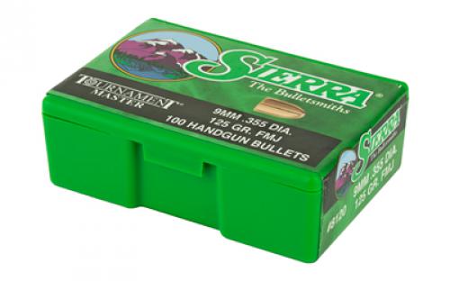 Sierra Bullets Tournament Master, .355 Diameter, 9MM, 125 Grain, Full Metal Jacket, 100 Count 8120