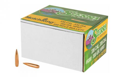 Sierra Bullets MatchKing, .338 Diameter, 338 Caliber, 300 Grain, Hollow Point Boat Tail, 500 Count 9300