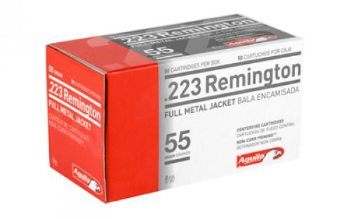 Aguila Ammunition Rifle, 223 Rem, 55 Grain, Full Metal Jacket, 50 Round Box 1E223110