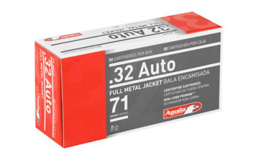 Aguila Ammunition Pistol, 32 ACP, 71 Grain, Full Metal Jacket, 50 Round Box 1E322110