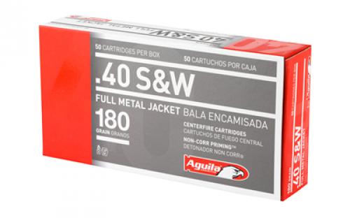 Aguila Ammunition Pistol, 40 S&W, 180 Grain, Full Metal Jacket, 50 Round Box 1E402110
