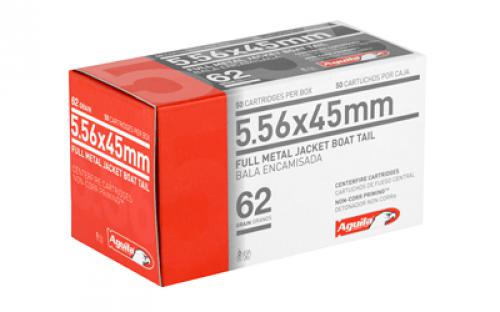 Aguila Ammunition Rifle, 556NATO, 62 Grain, Full Metal Jacket Boat Tail, 50 Round Box 1E556110