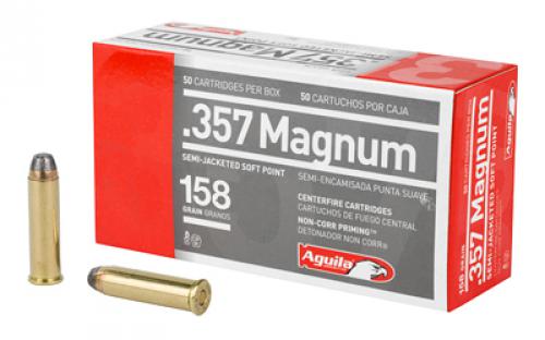 Aguila Ammunition Pistol, 357 Mag, 158 Grain, Semi Jacketed Soft Point, 50 Round Box 1E572823
