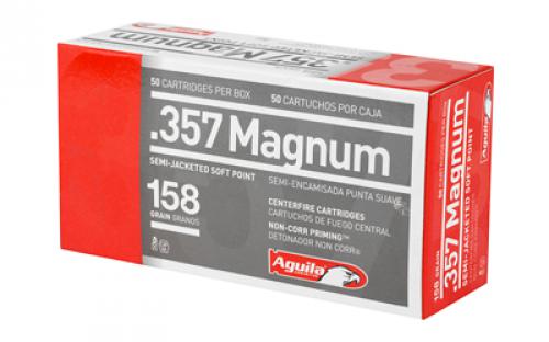 Aguila Ammunition Pistol, 357 Mag, 158 Grain, Semi Jacketed Soft Point, 50 Round Box 1E572823