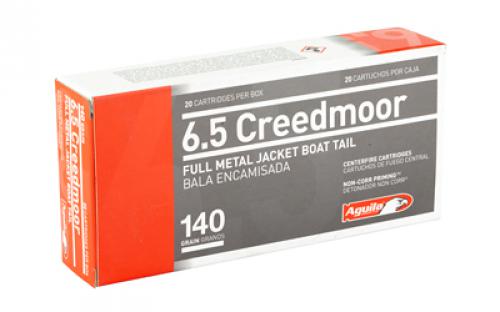 Aguila Ammunition 6.5 Creedmoor, 140 Grain, Full Metal Jacket Boat Tail, 20 Round Box 1E650110