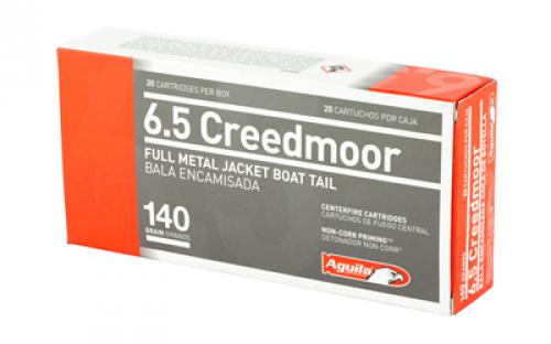 Aguila Ammunition 6.5 Creedmoor, 140 Grain, Full Metal Jacket Boat Tail, 20 Round Box 1E650110