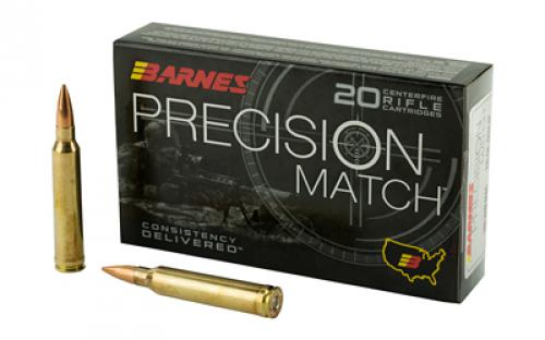 Barnes Precision Match, 300 Win, 220 Grain, Open Tip Match Boat Tail, 20 Round Box 30740