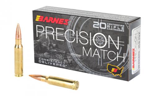 Barnes Precision Match, 308 Win, 175 Grain, Open Tip Match Boat Tail, 20 Round Box 30818