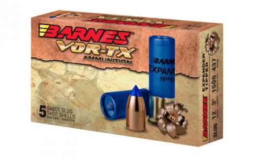 Barnes VOR-TX, 12 Gauge 3, 438 Grain Slug, Shotshell, 5 Round Box 20737