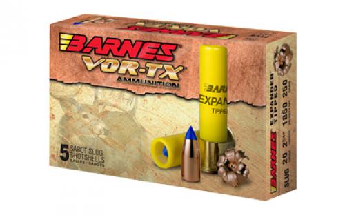 Barnes VOR-TX, 20 Gauge 2.75, 250 Grain Slug, Shotshell, 5 Round Box 20735