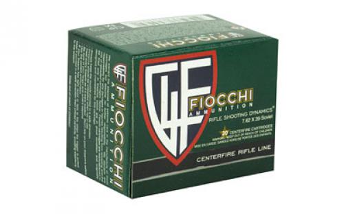 Fiocchi Ammunition Rifle, 762X39, 124 Grain, Full Metal Jacket, 20 Round Box 762SOVA