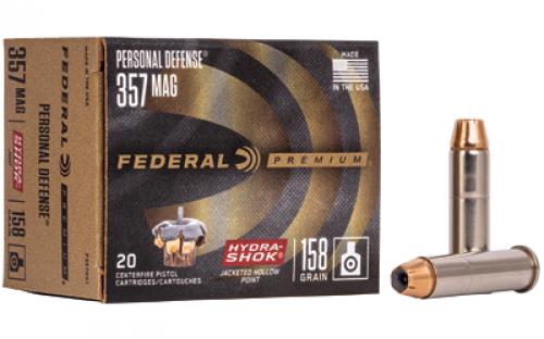 Federal Hydra-Shok, 357MAG, 158 Grain, Hollow Point, 20 Round Box P357HS1