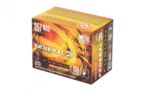 Federal Fusion, 357MAG, 158 Grain, Hollow Point, 20 Round Box F357FS1