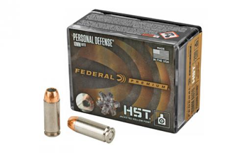 Federal Premium Personal Defense HST, 10MM, 200 Grain, Hollow Point, 20 Round Box P10HST1S