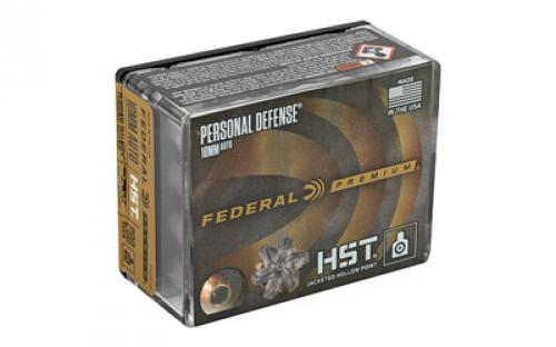 Federal Premium Personal Defense HST, 10MM, 200 Grain, Hollow Point, 20 Round Box P10HST1S