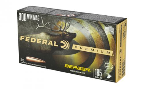 Federal Premium, Berger Hybrid Hunter, 300 Win, 185 Grain, 20 Round Box P300WBCH1