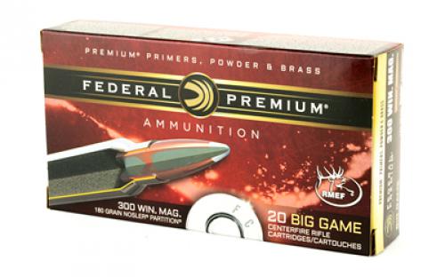 Federal Premium, 300 WIN MAG, 180 Grain, Nosler Partition, 20 Round Box P300WD2