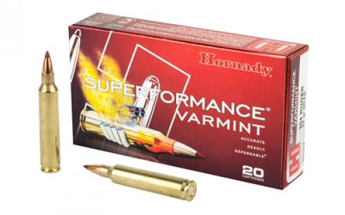Hornady Superformance Varmint, 204 Ruger, 24 Grain, NTX, Lead Free, 20 Round Box, California Certified Nonlead Ammunition 83209