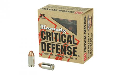 Hornady Critical Defense, 9MM Makarov, 95 Grain, FTX, 25 Round Box 91000