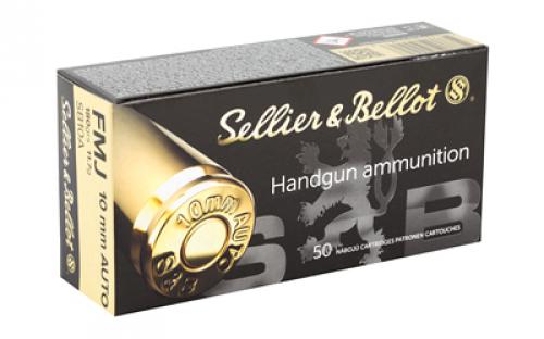 Sellier & Bellot Pistol, 10MM, 180 Grain, Full Metal Jacket, 50 Round Box SB10A