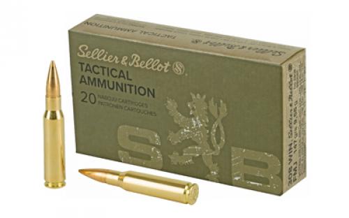 Sellier & Bellot Rifle, 308WIN, 147 Grain, Full Metal Jacket, 20 Round Box SB308A